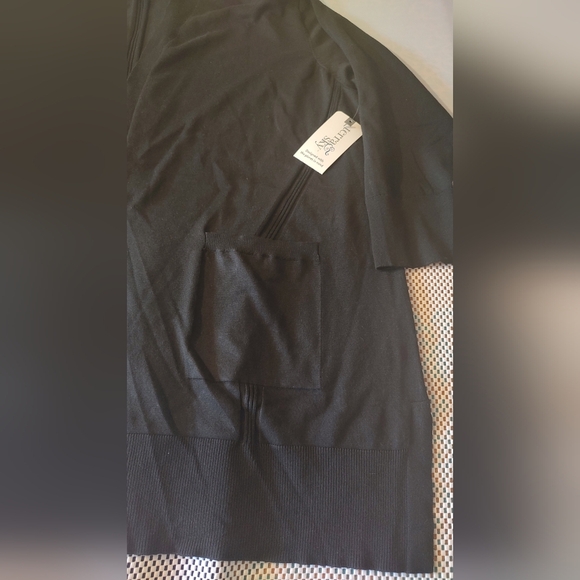 Terra & Sky Women's Size 4X (28W-30W) Fine Gauge Cardigan Lightweight Black Soot - Picture 6 of 8